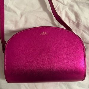 A.P.C Demi Lune Mini Bag Fuchsia